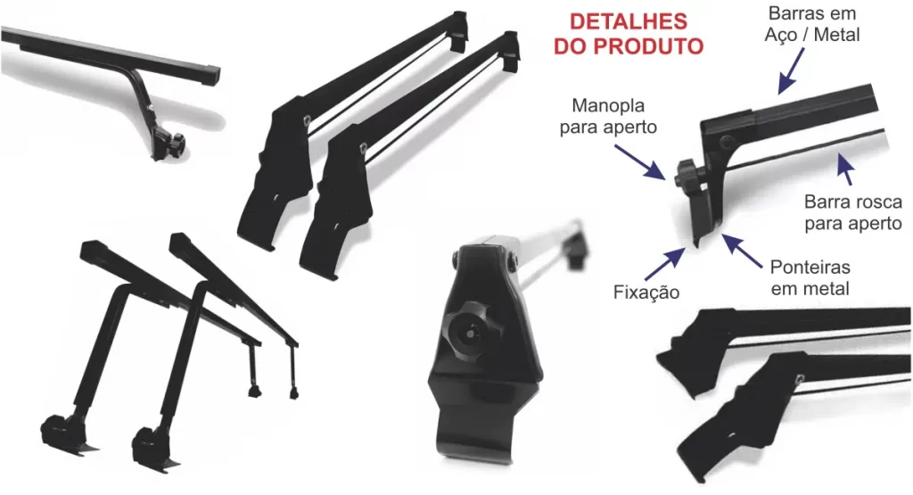 Modelos e detalhes dos Racks de Teto